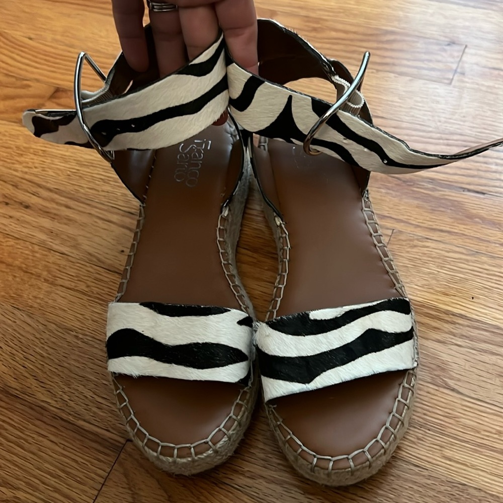 Franco Sarto Sandals Womens 7.5 M Calf Hair